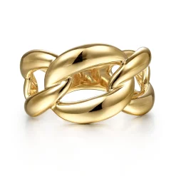 Hot Gabriel & Co. 14K Yellow Gold Link Chain Wide Band Ring
