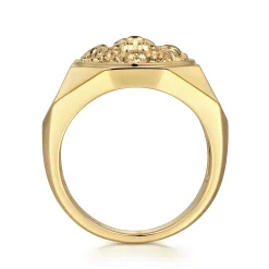 New Gabriel & Co. 14K Yellow Gold Lion Head Ring in High Polished Finish