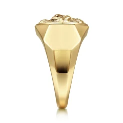 New Gabriel & Co. 14K Yellow Gold Lion Head Ring in High Polished Finish