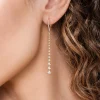 Outlet Gabriel & Co. 14K Yellow Gold Long Graduating Diamond Bar Earrings