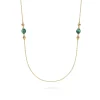 Gabriel & Co. 14K Yellow Gold Malachite and Bujukan Bead Station Necklace