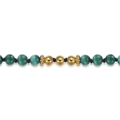 New Gabriel & Co. 14K Yellow Gold Malachite Beads Bracelet