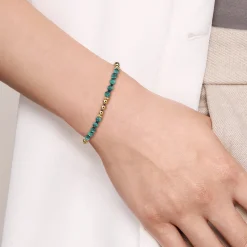 New Gabriel & Co. 14K Yellow Gold Malachite Beads Bracelet