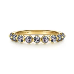 Outlet Gabriel & Co. 14K Yellow Gold Manmade Alexandrite Stackable Ring