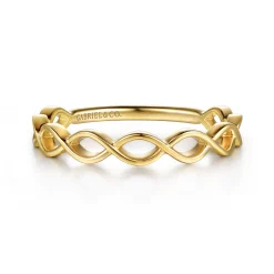 Best Gabriel & Co. 14K Yellow Gold Maqurise Shape Stackable Ring