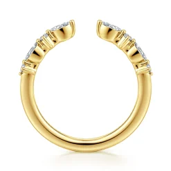 Hot Gabriel & Co. 14K Yellow Gold Marquise and Round Open Diamond Anniversary Band - 0.25 ct