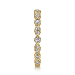 Discount Gabriel & Co. 14K Yellow Gold Marquise and Round Station Diamond Ring