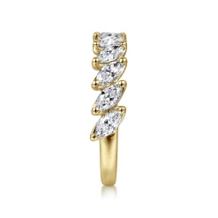 Hot Gabriel & Co. 14K Yellow Gold Marquise Diamond Anniversary Band - 1.46 ct