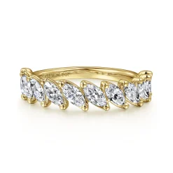 Hot Gabriel & Co. 14K Yellow Gold Marquise Diamond Anniversary Band - 1.46 ct