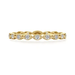 Outlet Gabriel & Co. 14K Yellow Gold Marquise Station Diamond Stackable Ring