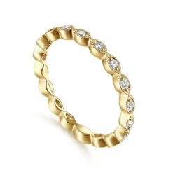 Outlet Gabriel & Co. 14K Yellow Gold Marquise Station Diamond Stackable Ring