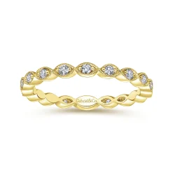 Outlet Gabriel & Co. 14K Yellow Gold Marquise Station Diamond Stackable Ring