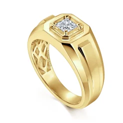 Outlet Gabriel & Co. 14K Yellow Gold Mens Engagement Ring in High Polish Finish
