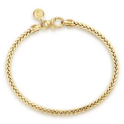 Gabriel & Co. 14K Yellow Gold Men's Wheat Chain Bracelet