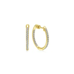 Online Gabriel & Co. 14K Yellow Gold Micro Pave 15mm Round Inside Out Diamond Hoop Earrings