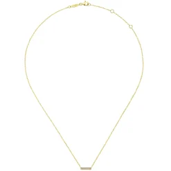 Best Gabriel & Co. 14K Yellow Gold Milgrain Diamond Bar Necklace