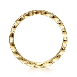Online Gabriel & Co. 14K Yellow Gold Millgrained Marquise Stackable Diamond Ring