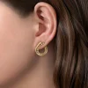 New Gabriel & Co. 14K Yellow Gold 20mm Bujukan Beaded Bypass Hoop Earrings