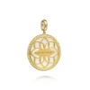 Discount Gabriel & Co. 14K Yellow Gold 32mm Bujukan Diamond Mother of Pearl Medallion Pendant With Detachable Bail
