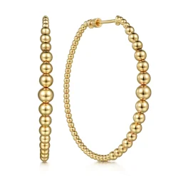 Discount Gabriel & Co. 14K Yellow Gold 50mm Bujukan Hoop Earrings