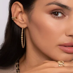 Discount Gabriel & Co. 14K Yellow Gold 50mm Bujukan Hoop Earrings