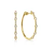 New Gabriel & Co. 14K Yellow Gold 30mm Classic Diamond Hoop Earrings
