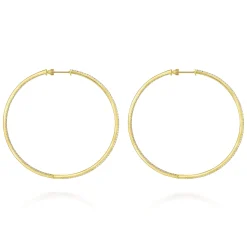 Online Gabriel & Co. 14K Yellow Gold 70mm Classic Diamond Hoop Earrings
