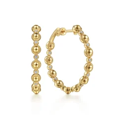 Sale Gabriel & Co. 14K Yellow Gold 30mm Diamond Bujukan Hoop Earrings