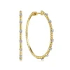 Best Gabriel & Co. 14K Yellow Gold 40mm Diamond Classic Hoop Earrings