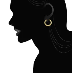 Best Gabriel & Co. 14K Yellow Gold 15mm Diamond Hoop Earrings