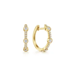 Best Gabriel & Co. 14K Yellow Gold 15mm Diamond Huggies