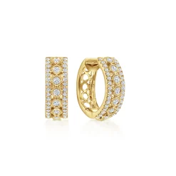 Gabriel & Co. 14K Yellow Gold 15mm Diamond Huggies