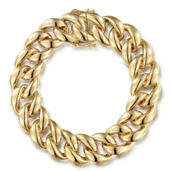 Online Gabriel & Co. 14K Yellow Gold 14mm Hollow Cuban Link Tennis Bracelet