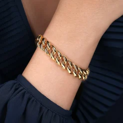 Best Gabriel & Co. 14K Yellow Gold 12mm Hollow Cuban Link Tennis Bracelet