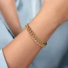 Clearance Gabriel & Co. 14K Yellow Gold 10mm Hollow Cuban Link Tennis Bracelet