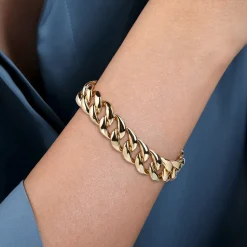 Online Gabriel & Co. 14K Yellow Gold 14mm Hollow Cuban Link Tennis Bracelet