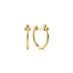 Online Gabriel & Co. 14K Yellow Gold 12mm Huggies with Beaded Accents