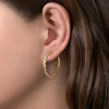 Best Gabriel & Co. 14K Yellow Gold 30mm Marquise Pattern Hoop Earrings