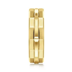 Discount Gabriel & Co. 14K Yellow Gold 6mm Men's Ring Brush Finish in Satin Finish
