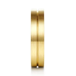 Online Gabriel & Co. 14K Yellow Gold 5mm - Men's Wedding Band in Horizontal Brush Finish