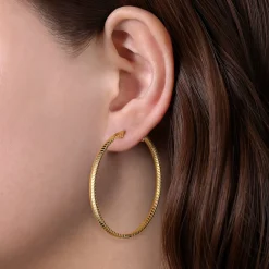 Outlet Gabriel & Co. 14K Yellow Gold 50mm Plain Classic Hoop Earrings