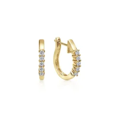 Outlet Gabriel & Co. 14K Yellow Gold 15mm Prong Set Diamond Huggies