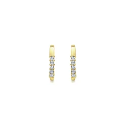 Outlet Gabriel & Co. 14K Yellow Gold 15mm Prong Set Diamond Huggies