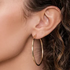 Clearance Gabriel & Co. 14K Yellow Gold 50mm Round Classic Hoop Earrings