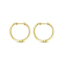 Discount Gabriel & Co. 14K Yellow Gold 20mm Round Classic Diamond Hoop Earrings