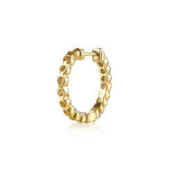 New Gabriel & Co. 14K Yellow Gold 20mm Round Inside Out Diamond Hoop Earrings