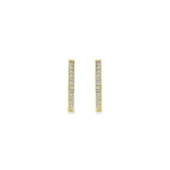 Sale Gabriel & Co. 14K Yellow Gold 20mm Slim Pave Diamond Huggie Earrings