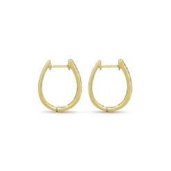 Sale Gabriel & Co. 14K Yellow Gold 20mm Slim Pave Diamond Huggie Earrings