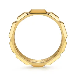 Sale Gabriel & Co. 14K Yellow Gold 6mm Square Mens Ring in High Polished Finish