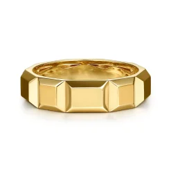Sale Gabriel & Co. 14K Yellow Gold 6mm Square Mens Ring in High Polished Finish